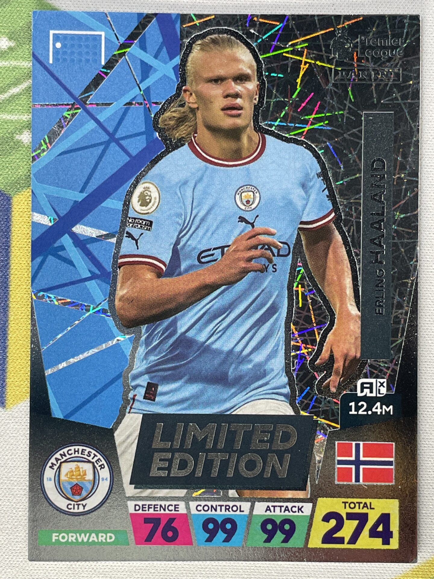 Erling Haaland Manchester City Limited Edition Panini Premier League Adrenalyn XL 2023 Card 