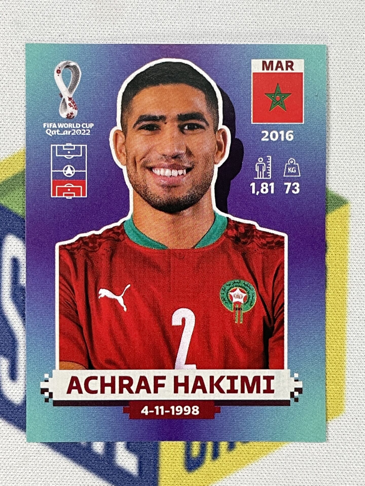 MAR6 Achraf Hakimi (Morocco) Panini World Cup 2022 Sticker