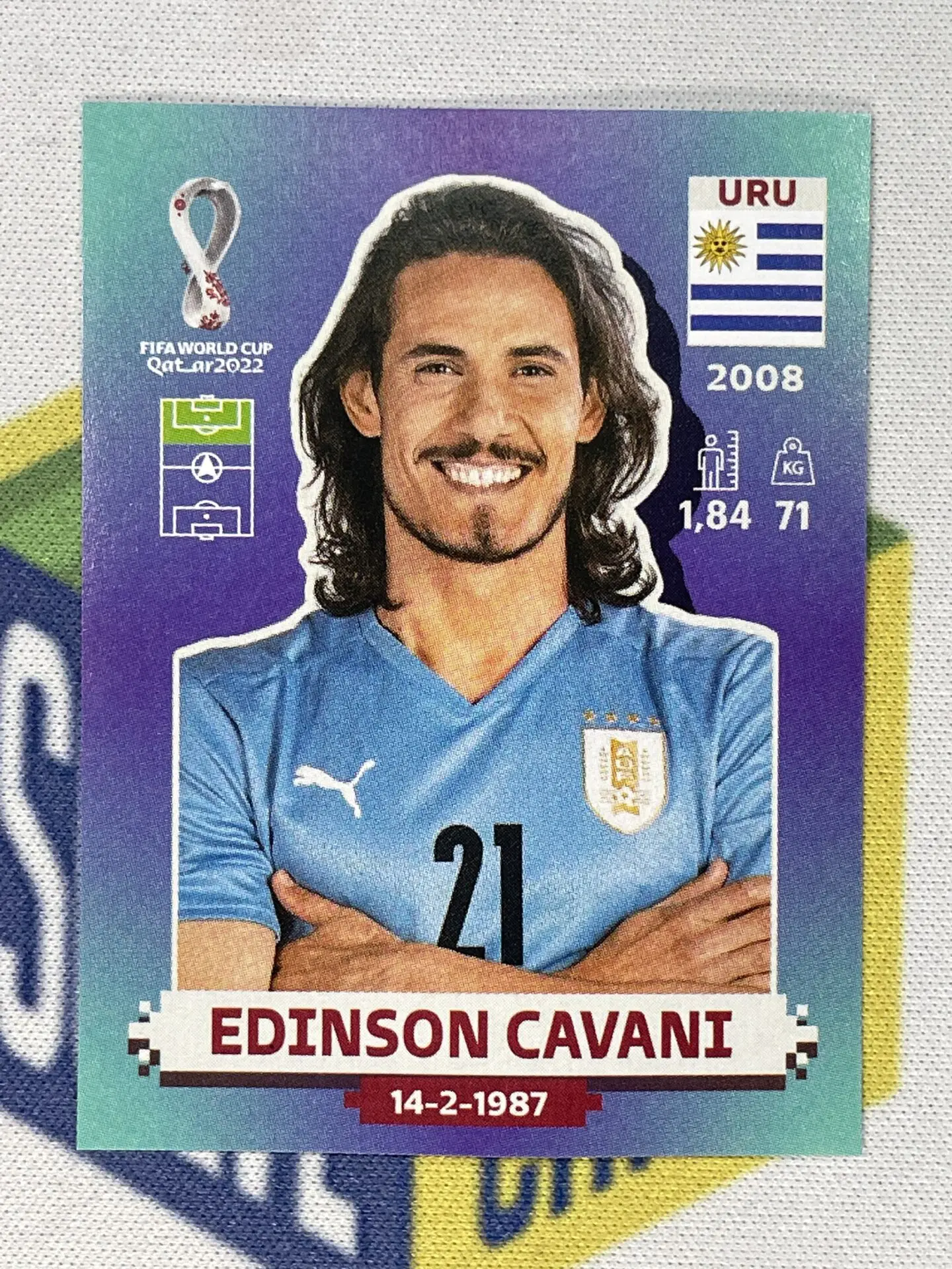 Edinson Cavani iconic Uruguay kit