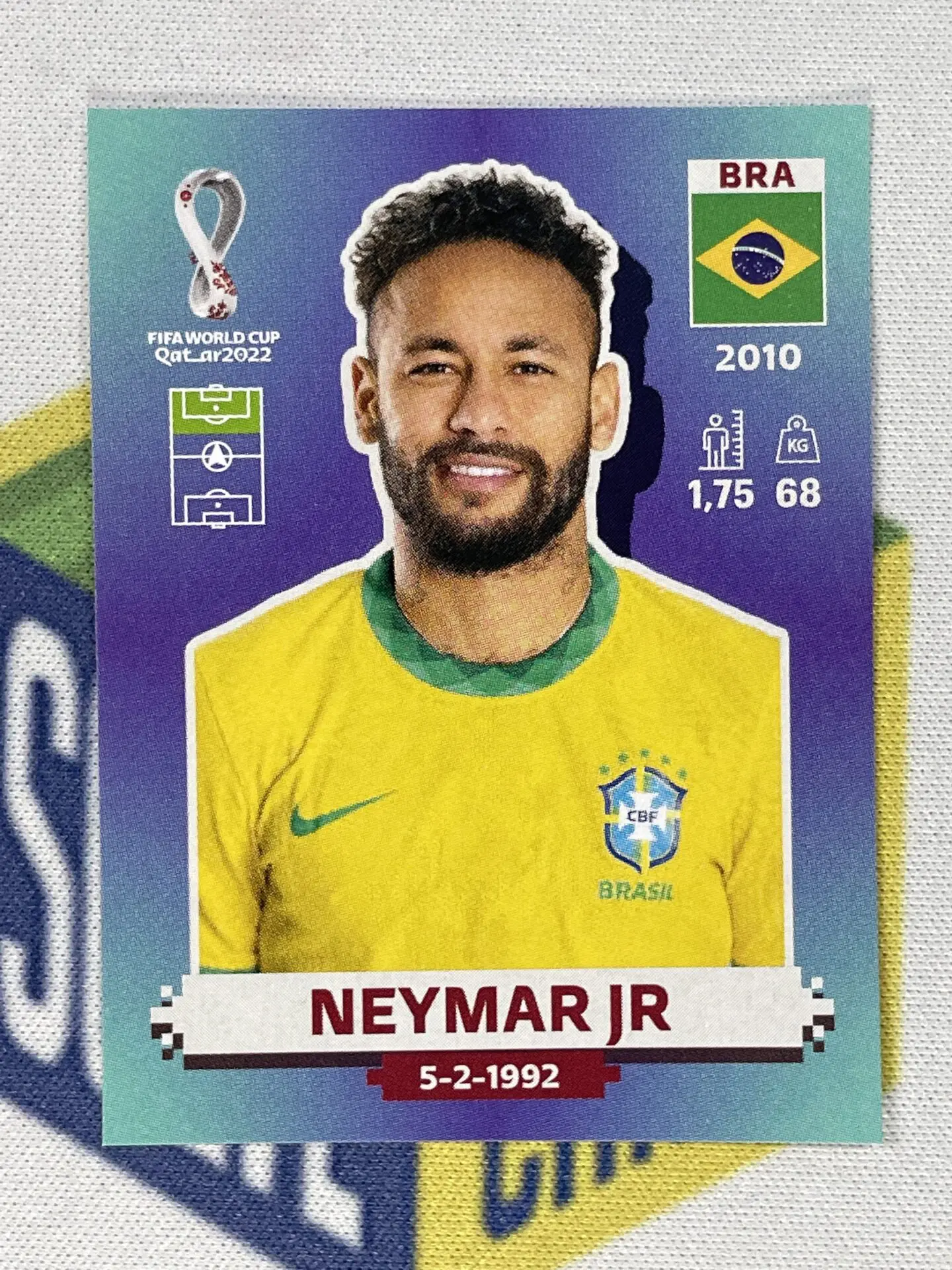 Brazil version 2022 Panini Extra Sticker World Cup Qatar - Neymar Jr. -  Bronze 